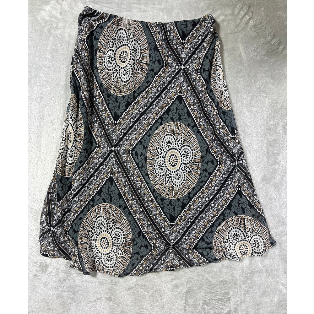 Boho Medallion Print Midi Skirt Medium Pull On Comfortable Flowy A Line - Picture 4 of 5